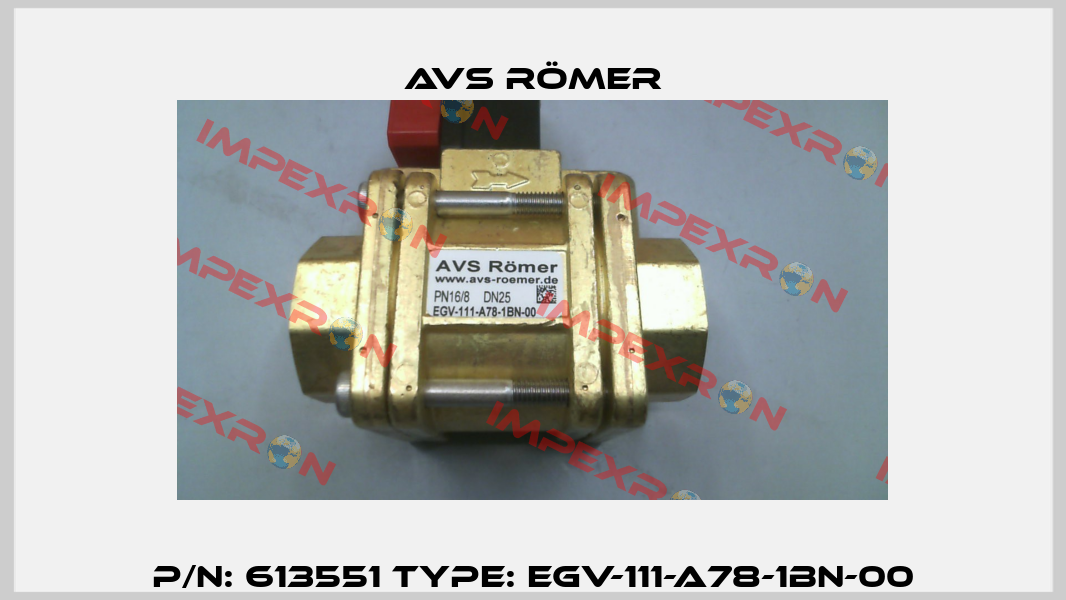 P/N: 613551 Type: EGV-111-A78-1BN-00 Avs Römer