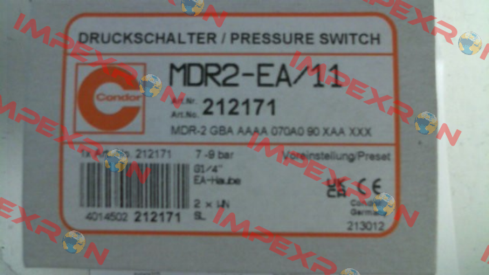 212171 / MDR 2/11-EA / MDR-2 GBA AAAA 070A090 XAA XXX Condor