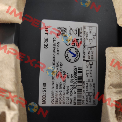 P/N: S4C000509, Type: J4C-S140 F07/F10 22mm J+J Automation